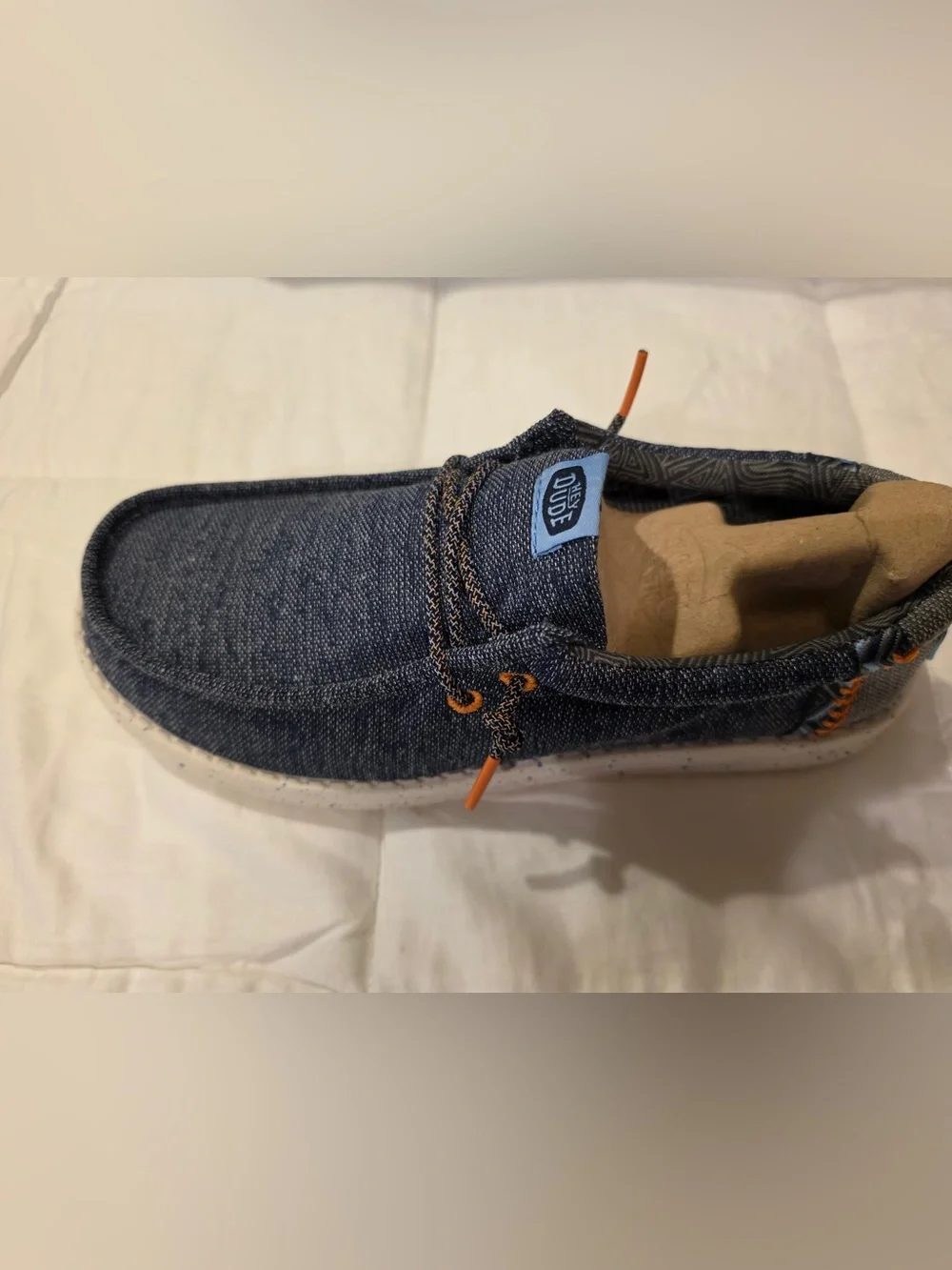 AMPUTEE SINGLE Men LEFT SHOE ONLY size 8 Hey Dude Wally Navy Coastline NIB